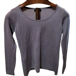 Brunella Gori Made In Italy 100% Merino Gray Wool Round Neck Sweater Sz Large